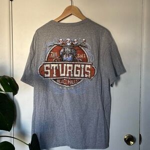 Gray Sturgis motorcycle graphic t-shirt